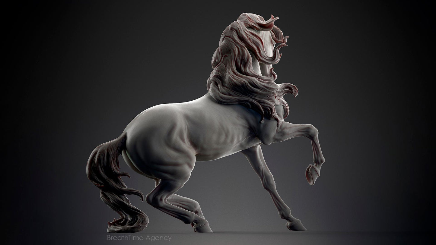 Andalusian stallion HFH exclusive Spanish horse model Horse artist resin - White resin figurine - Unpainted