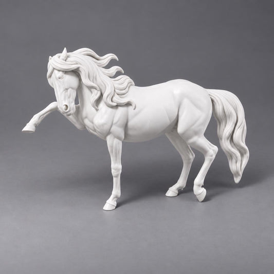 Spanish mustang model Horse artist resin - White resin figurine - Unpainted - statue
