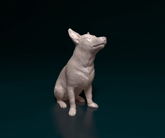 Jack Rusell cross artist resin - white resin ready to prep / paint ALL SCALES