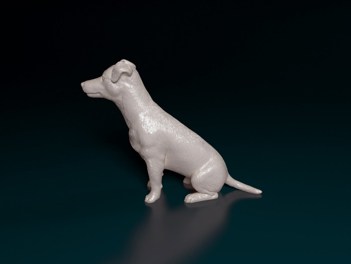 Jack Rusell cross artist resin - white resin ready to prep / paint ALL SCALES