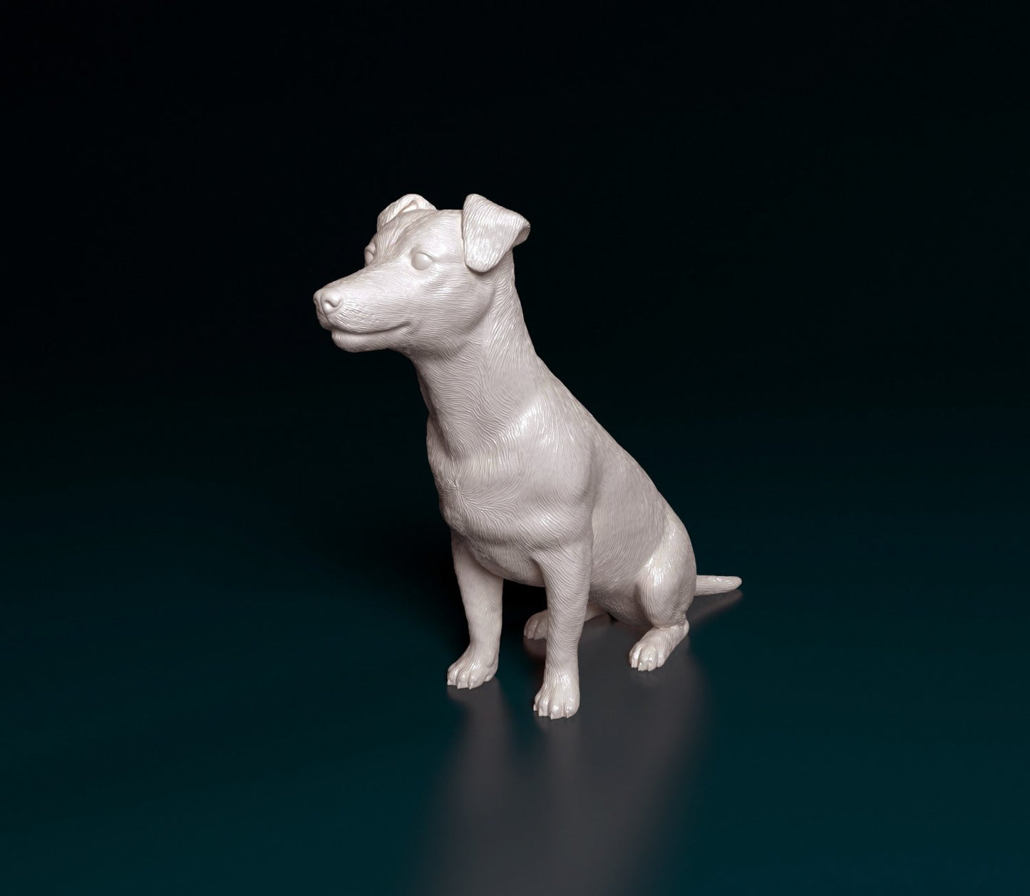 Jack Rusell cross artist resin - white resin ready to prep / paint ALL SCALES