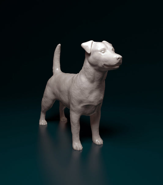 Jack Rusell artist resin - white resin ready to prep / paint ALL SCALES