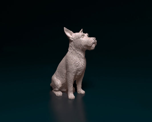 Jack Rusell wire haired artist resin - white resin ready to prep / paint ALL SCALES