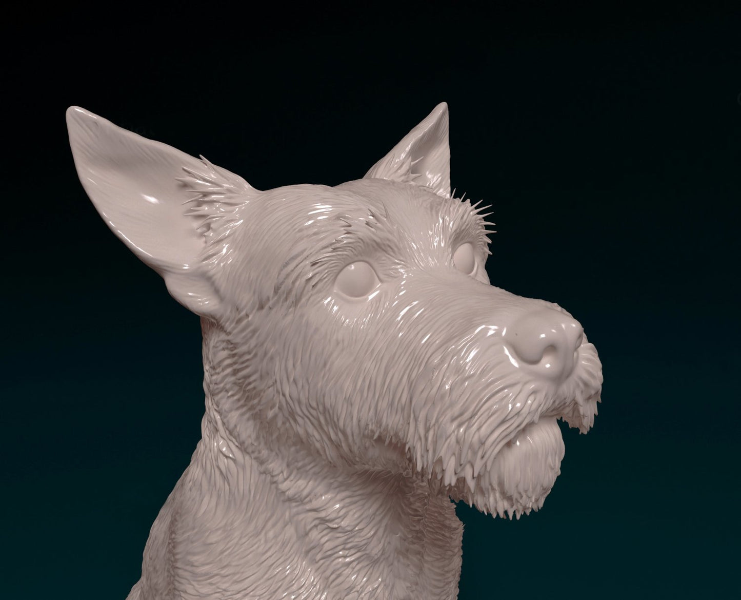 Jack Rusell wire haired artist resin - white resin ready to prep / paint ALL SCALES