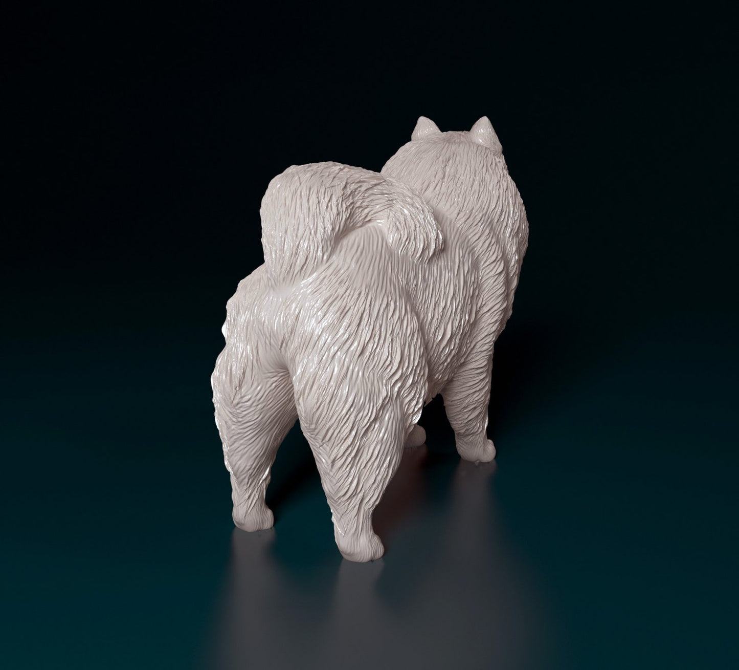 Keeshond artist resin - white resin ready to prep / paint ALL SCALES