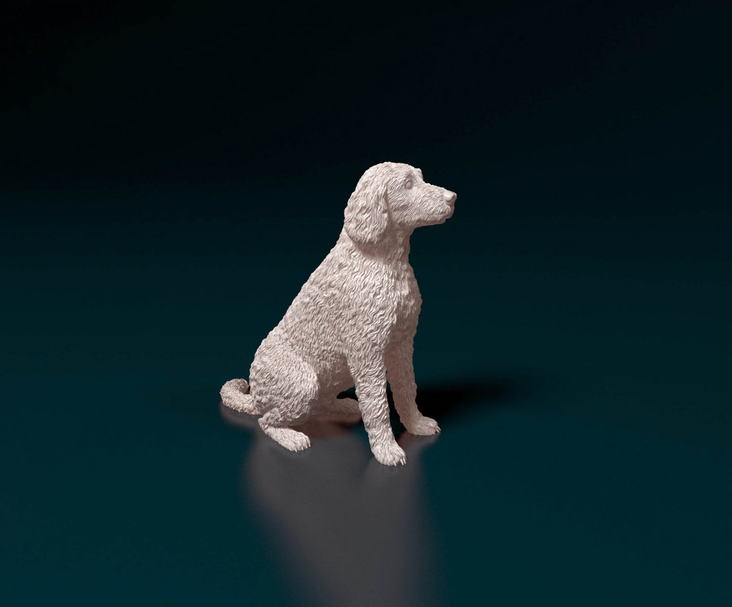 Labradoodle artist resin - white resin ready to prep / paint ALL SCALES
