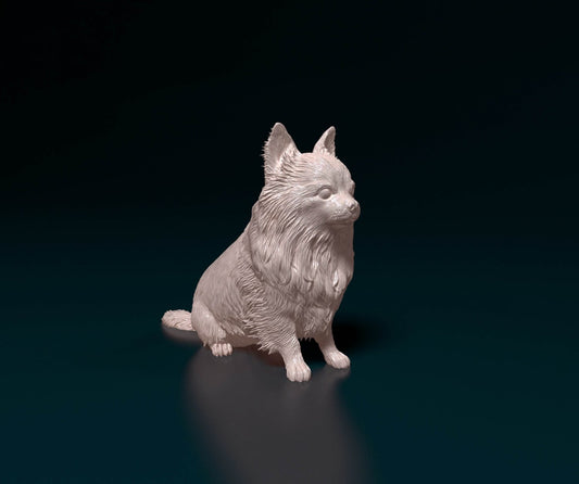 Chihuahua longhaired 5 artist resin - white resin ready to prep / paint ALL SCALES