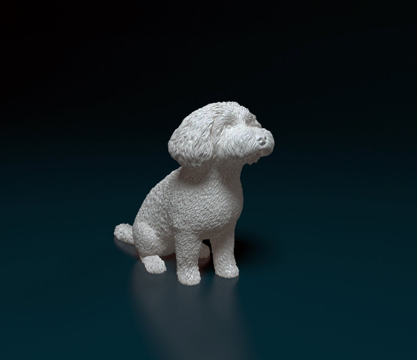 Mini poodle cross artist resin - white resin ready to prep / paint ALL SCALES