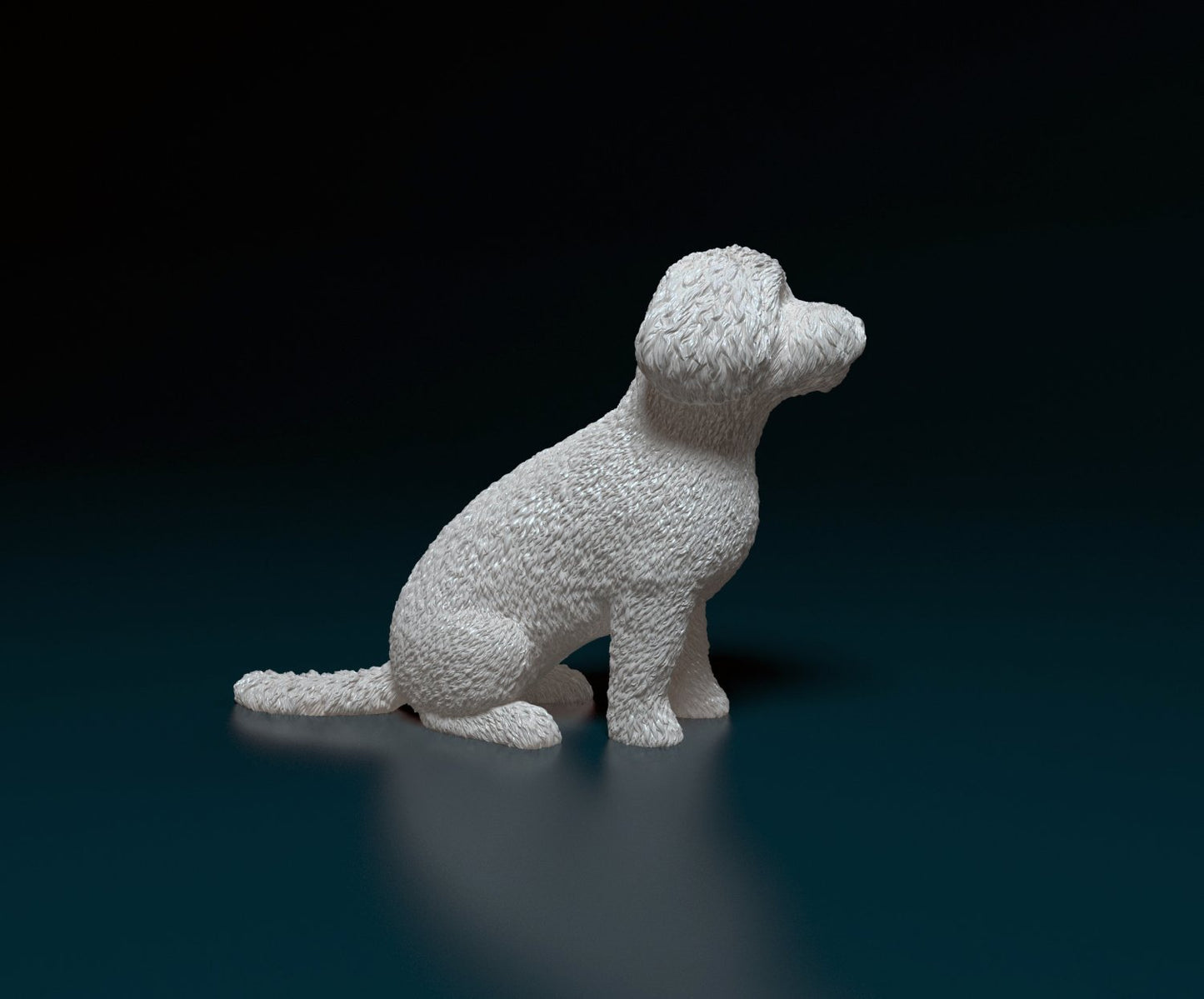 Mini poodle cross artist resin - white resin ready to prep / paint ALL SCALES