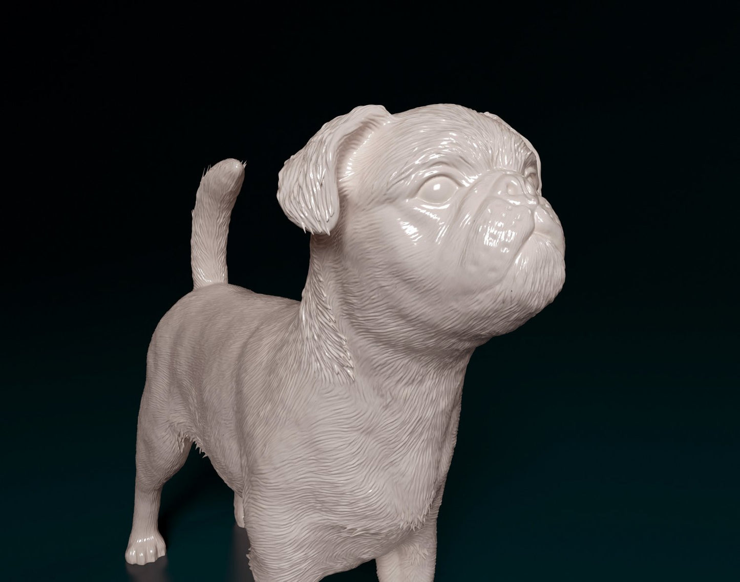 Brussels griffon smooth artist resin - white resin ready to prep / paint ALL SCALES