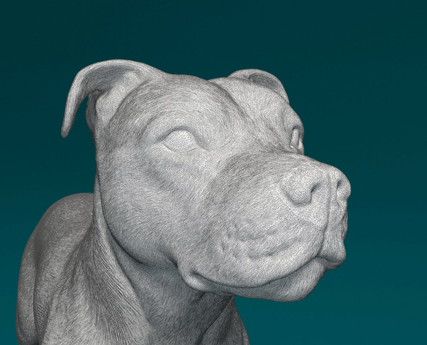 Pit bull artist resin - white resin ready to prep / paint ALL SCALES