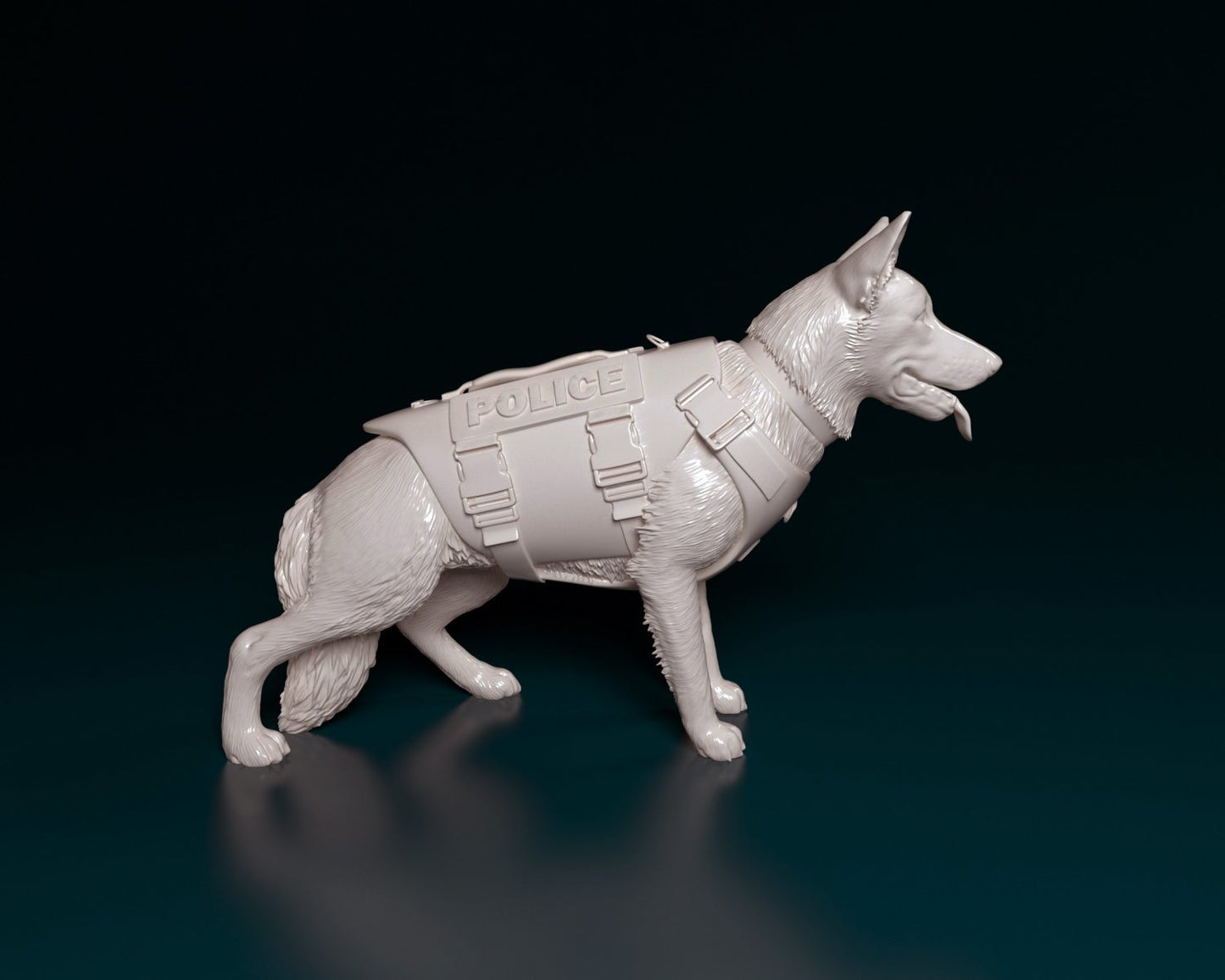 Police dog artist resin - white resin ready to prep / paint ALL SCALES