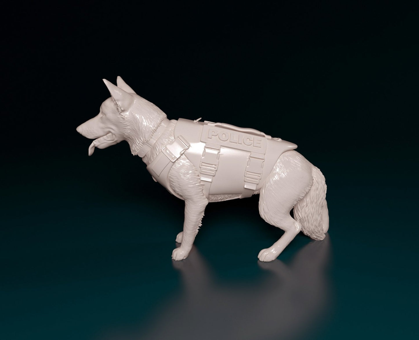 Police dog artist resin - white resin ready to prep / paint ALL SCALES