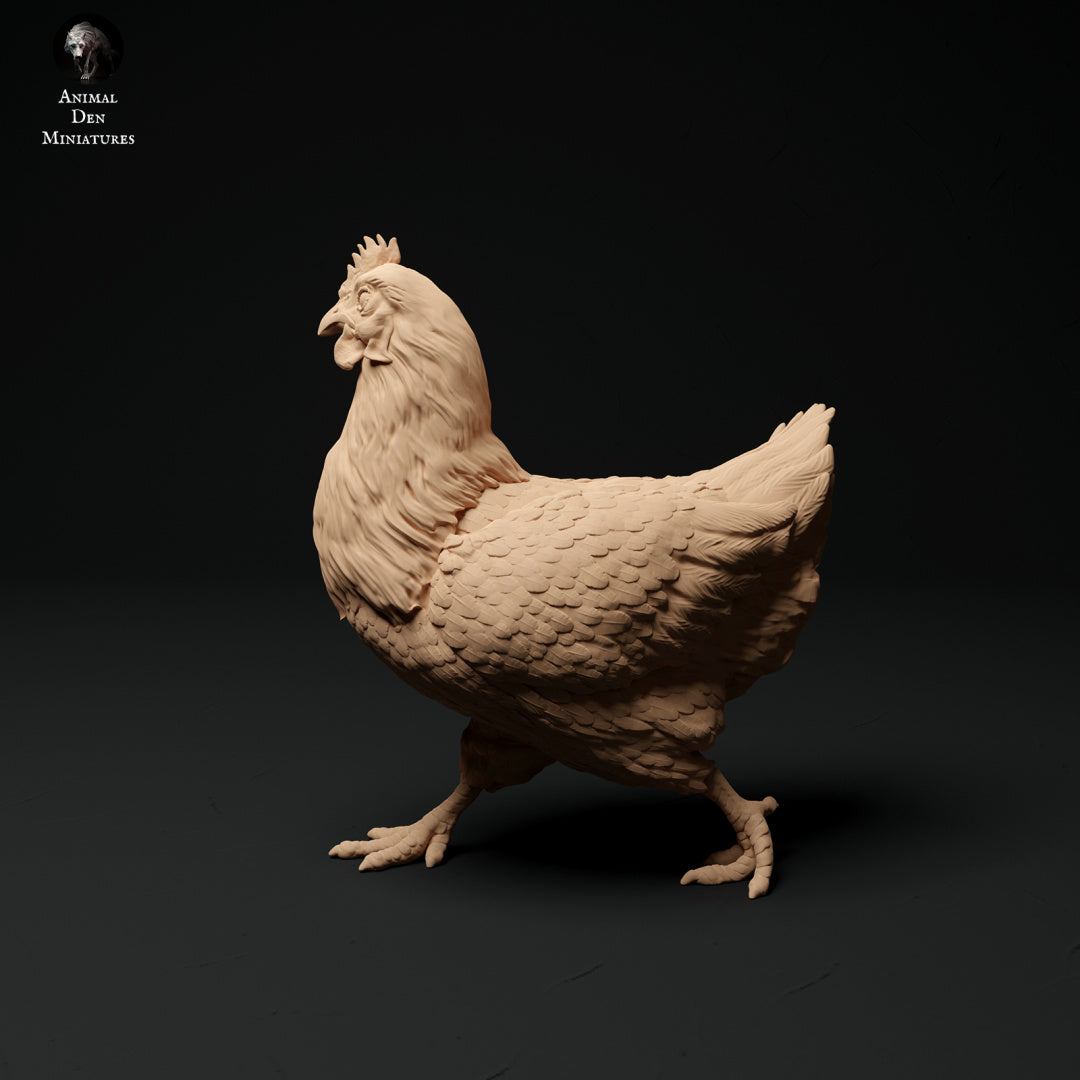 Chicken set artist resin - white resin ready to prep / paint ALL SCALES