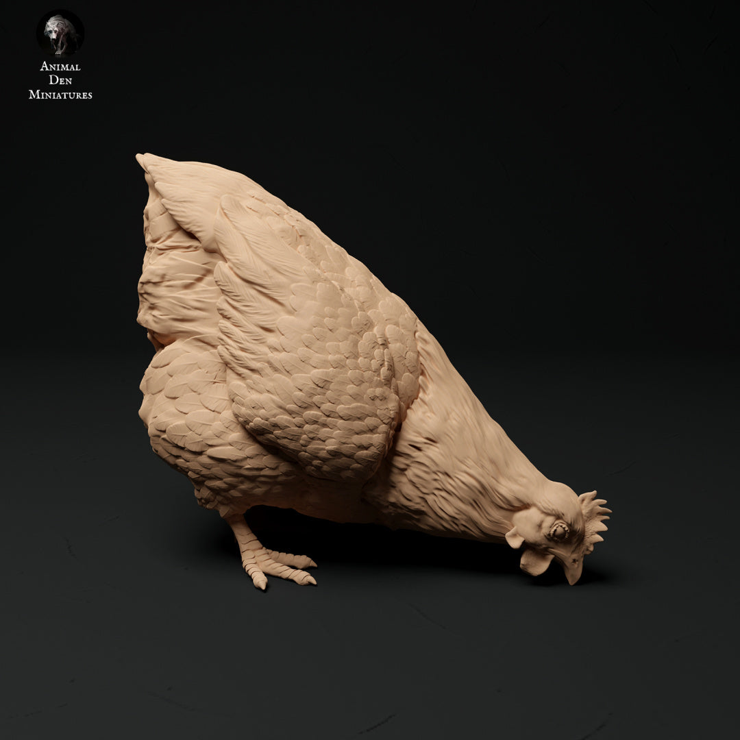 Chicken set artist resin - white resin ready to prep / paint ALL SCALES