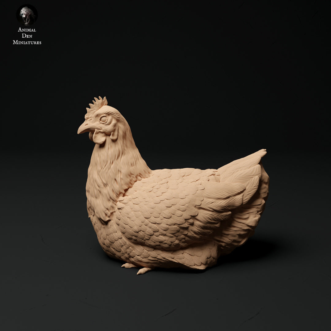Chicken set artist resin - white resin ready to prep / paint ALL SCALES