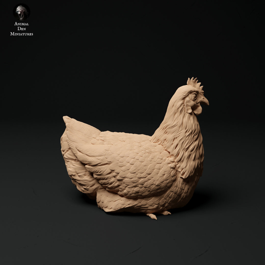 Chicken set artist resin - white resin ready to prep / paint ALL SCALES