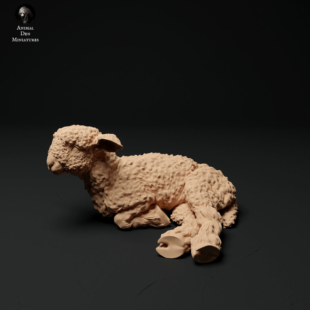 Lonwool lamb set artist resin - white resin ready to prep / paint ALL SCALES