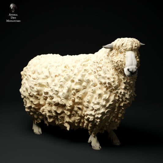 Longwool sheep artist resin - white resin ready to prep / paint ALL SCALES