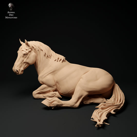 Suffolk Punch laying mare - white resin - ready to prep / paint - many options
