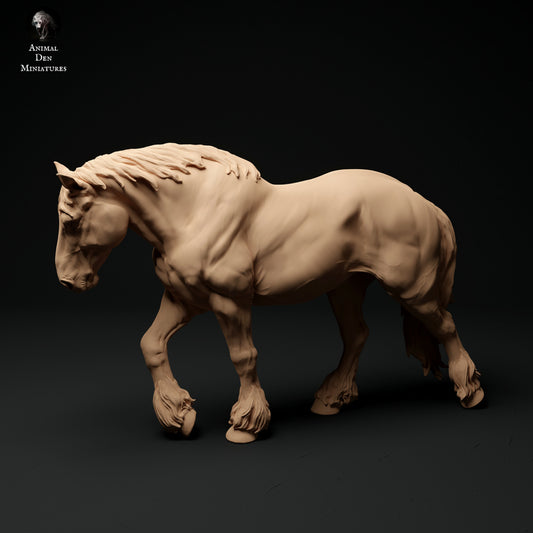 Suffolk Punch walking mare - white resin - ready to prep / paint - many options