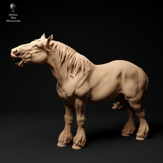 Suffolk Punch Neighing - white resin - ready to prep / paint - many options
