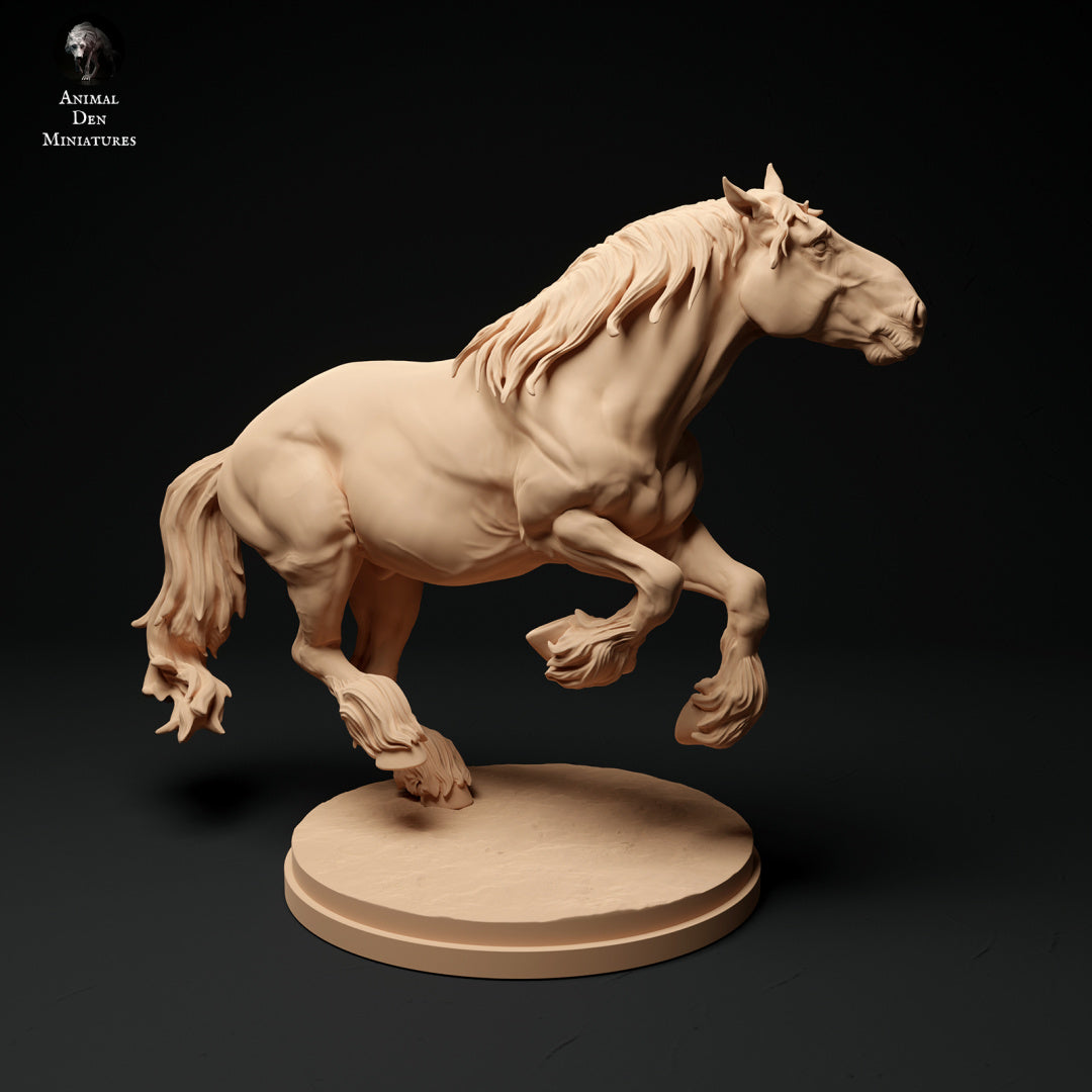 Suffolk Punch Cantering - white resin - ready to prep / paint - many options