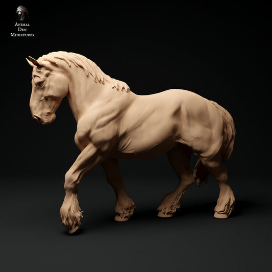Suffolk Punch Walking - white resin - ready to prep / paint - many options
