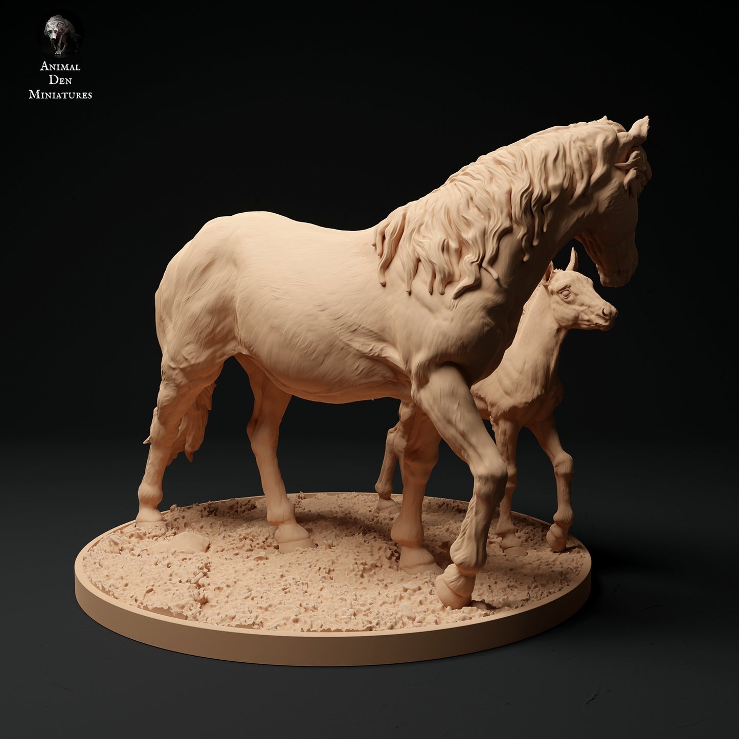 Mare and foal Konik horses - white resin - ready to prep / paint - many options