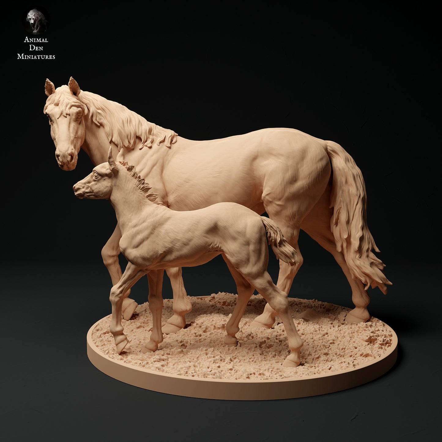 Mare and foal Konik horses - white resin - ready to prep / paint - many options