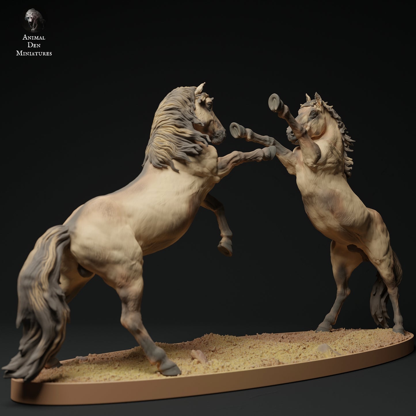 Fighting Konik horses - white resin - ready to prep / paint - many options