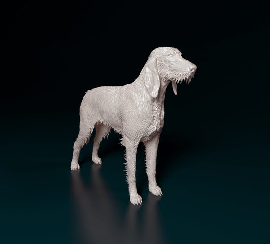 Seguigo italiano wire haired dog artist resin - white resin ready to prep / paint ALL SCALES