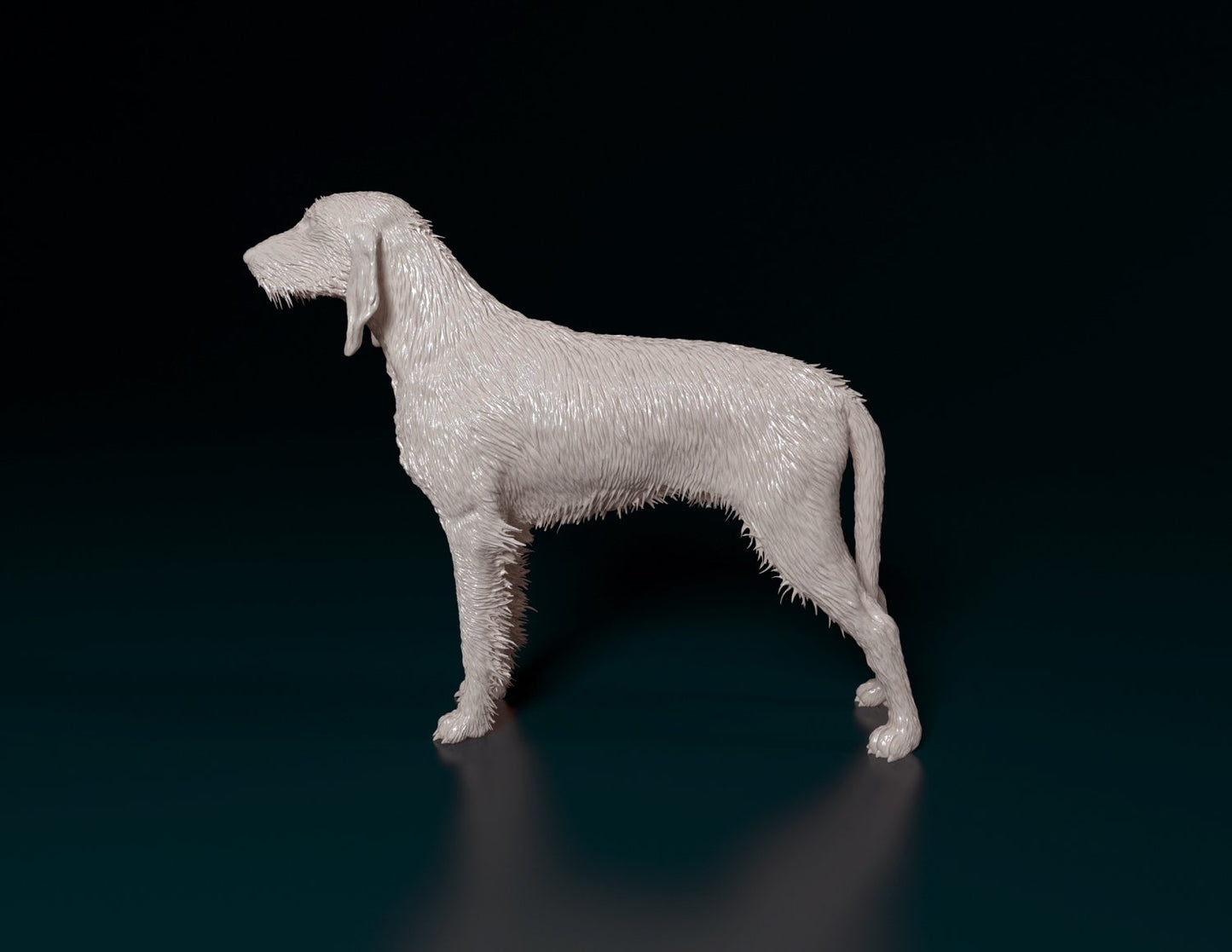 Seguigo italiano wire haired dog artist resin - white resin ready to prep / paint ALL SCALES