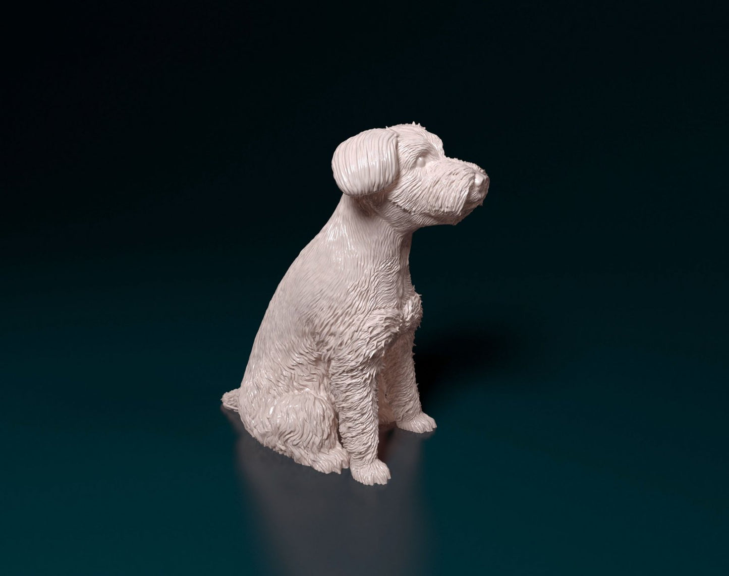 Schnauzer dog artist resin - white resin ready to prep / paint ALL SCALES