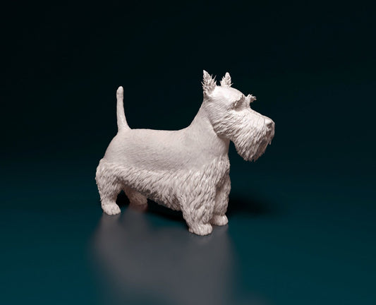 Scottish terrier dog artist resin - white resin ready to prep / paint ALL SCALES