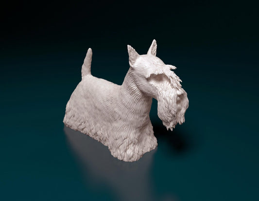 Scottish terrier dog artist resin - white resin ready to prep / paint ALL SCALES