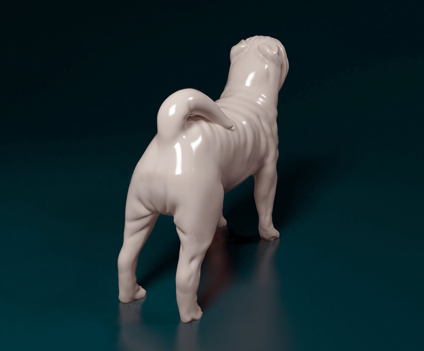 Shar pei dog artist resin - white resin ready to prep / paint ALL SCALES