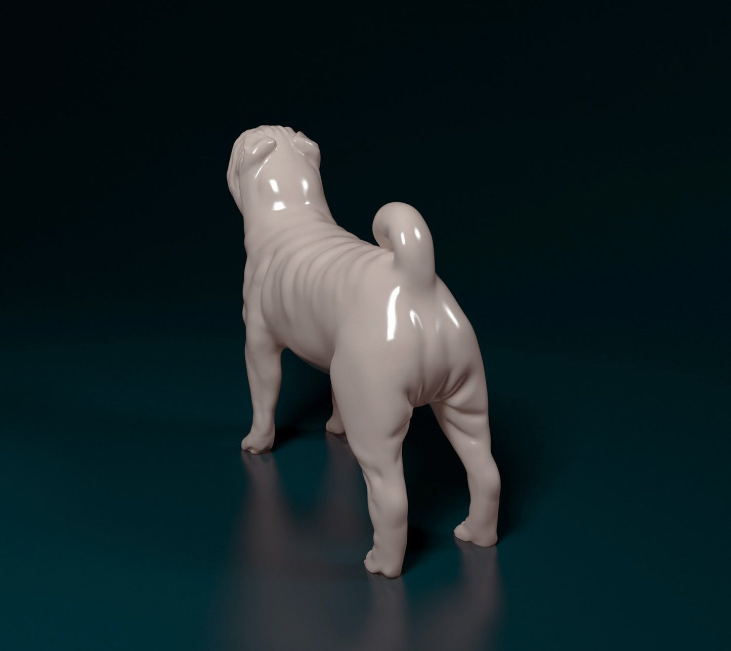 Shar pei dog artist resin - white resin ready to prep / paint ALL SCALES