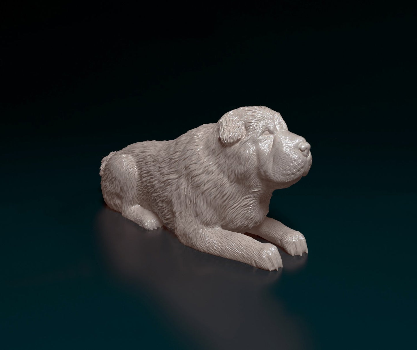 Shar pei longhaired dog artist resin - white resin ready to prep / paint ALL SCALES