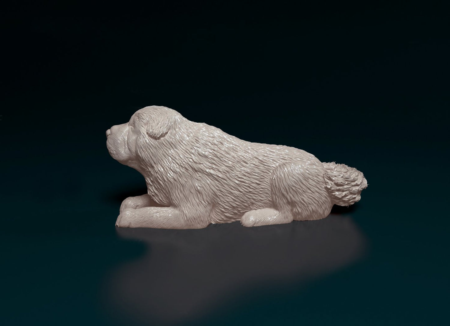 Shar pei longhaired dog artist resin - white resin ready to prep / paint ALL SCALES