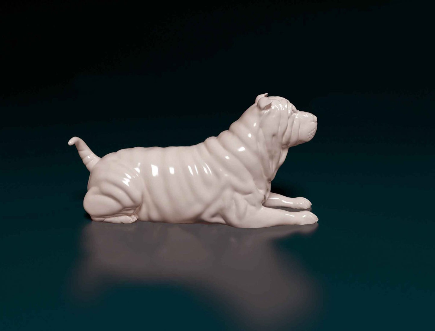 Shar pei dog artist resin - white resin ready to prep / paint ALL SCALES