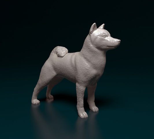 Shiba inu dog artist resin - white resin ready to prep / paint ALL SCALES