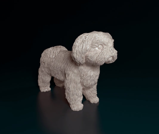 Shih tzu dog artist resin - white resin ready to prep / paint ALL SCALES