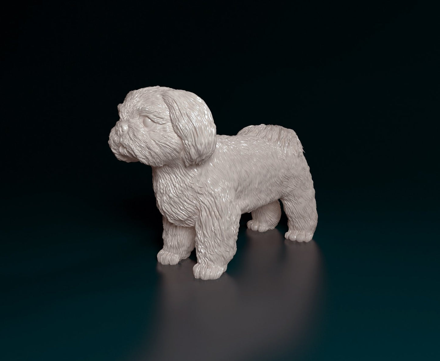 Shih tzu dog artist resin - white resin ready to prep / paint ALL SCALES