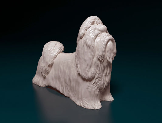 Shih tzu dog artist resin - white resin ready to prep / paint ALL SCALES