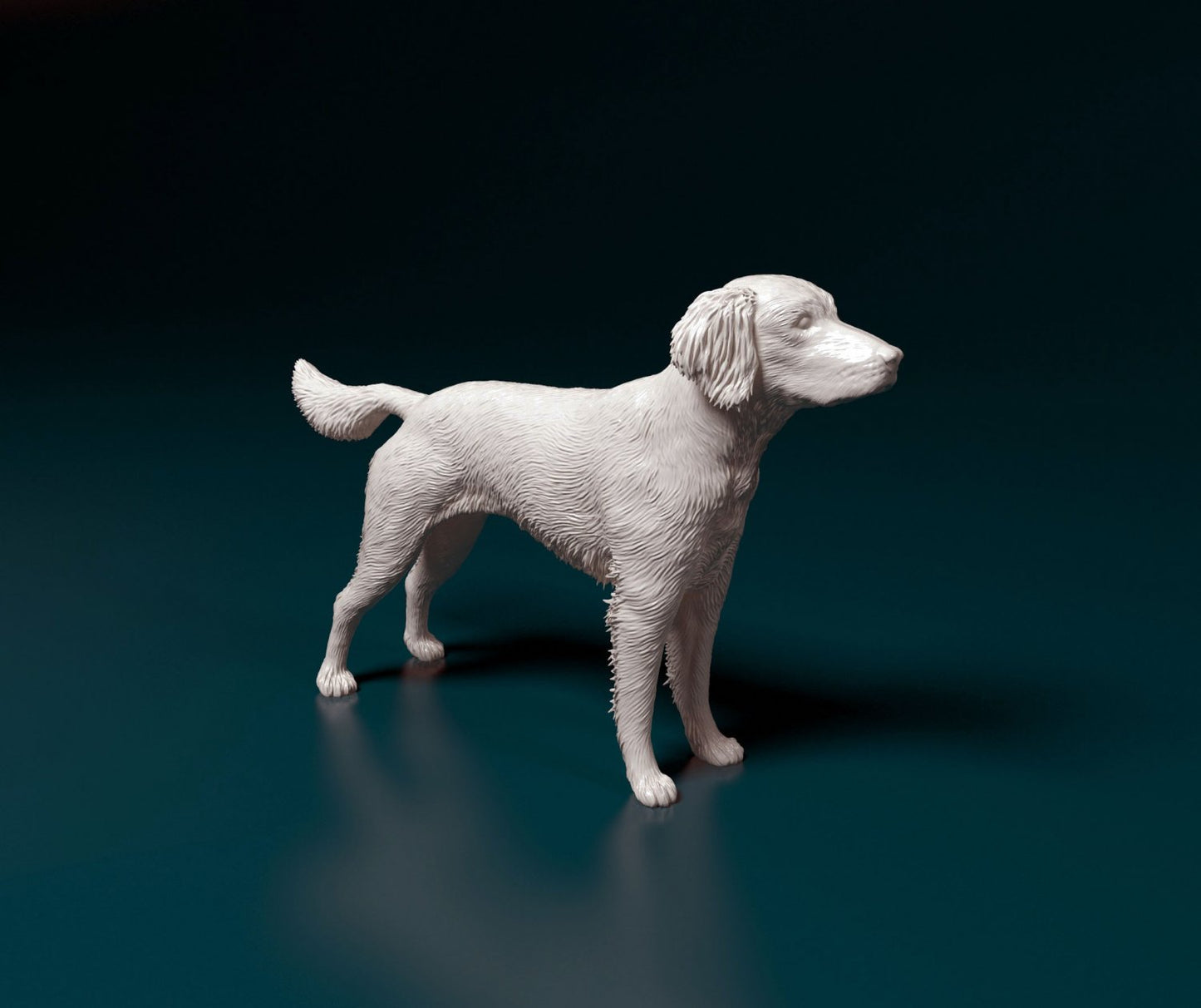 Small Musterlander dog artist resin - white resin ready to prep / paint ALL SCALES