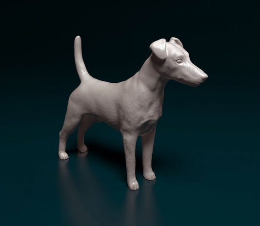 Smoothe fox terrier dog artist resin - white resin ready to prep / paint ALL SCALES