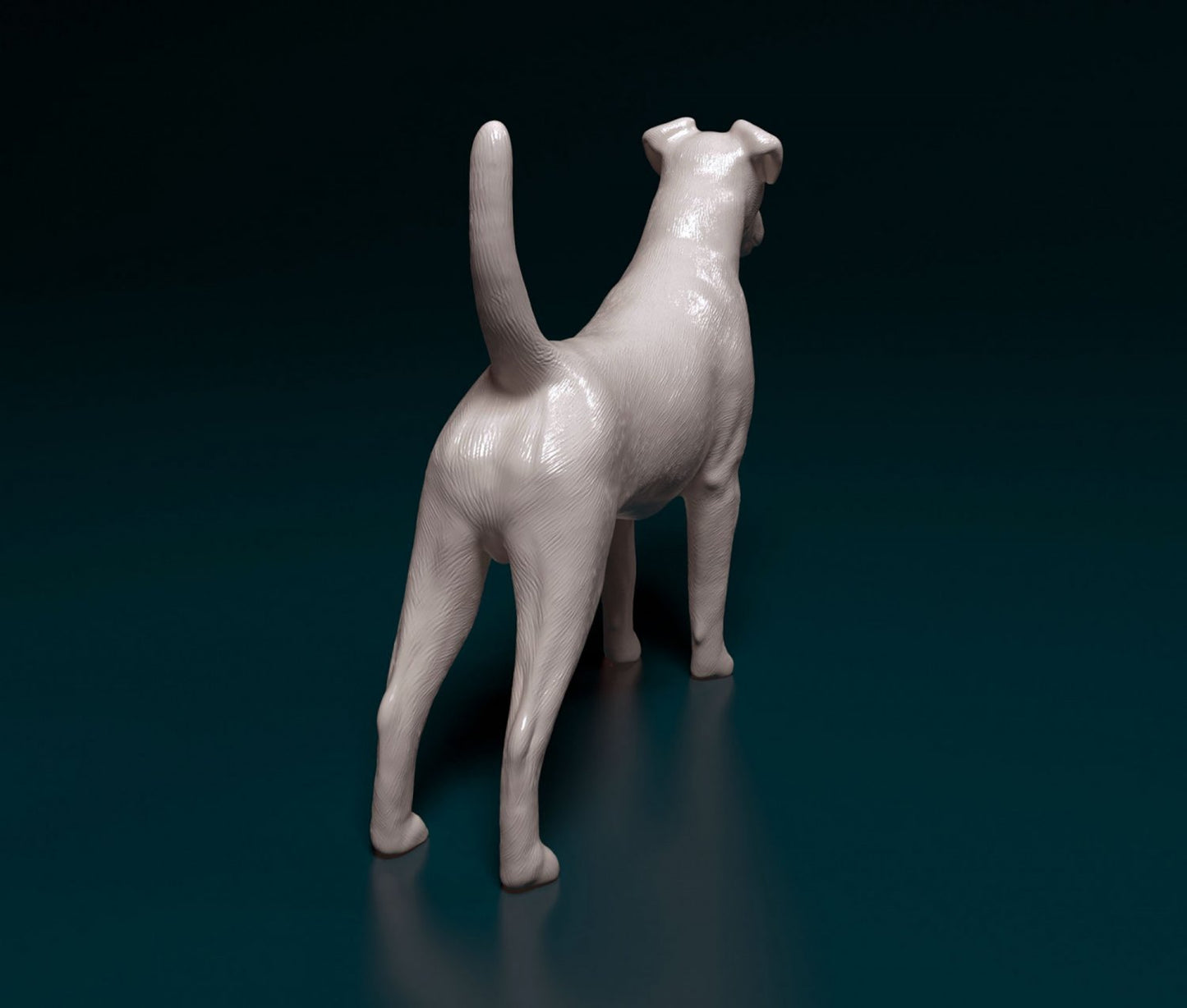 Smoothe fox terrier dog artist resin - white resin ready to prep / paint ALL SCALES
