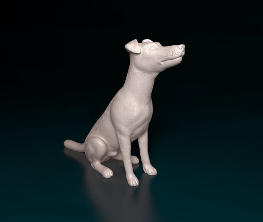 Smoothe fox terrier dog artist resin - white resin ready to prep / paint ALL SCALES