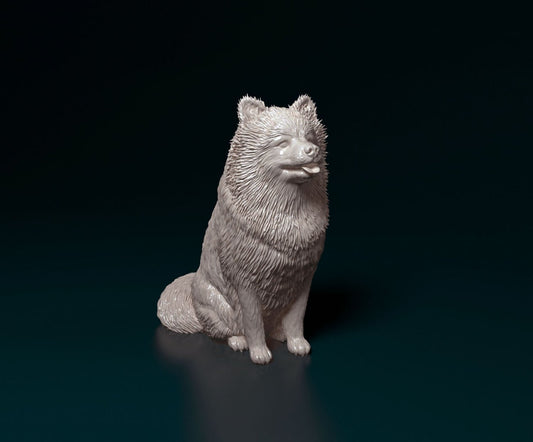 spitz dog artist resin - white resin ready to prep / paint ALL SCALES